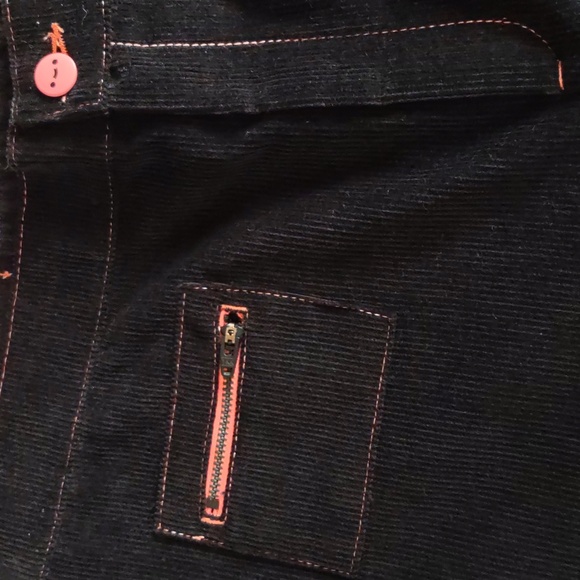 NWT TSUKI Market Size 34 Mischief Corduroy Trouser Spellout Leg Pants - Picture 10 of 15